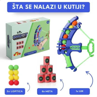 FunShot Mali Strelac – Siguran dečiji luk sa mekanim lopticama - Slika 3