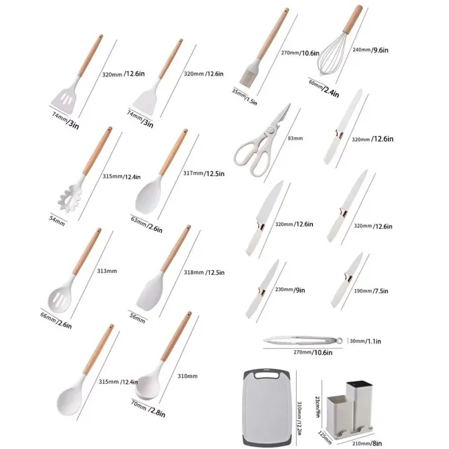 Silikonski kuhinjski set od 19 delova - KitchenPro
