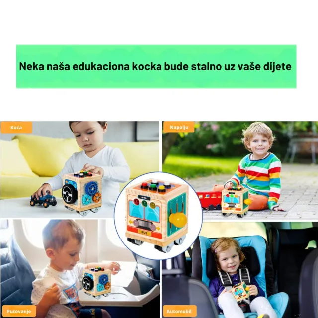 Montesori drvena edukativna igračka 6u1 LearningCube