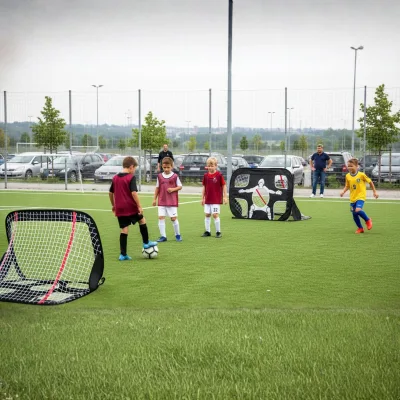 PortableSoccer 2-u-1 Prenosivi fudbalski gol sa metom za trening - Slika 5