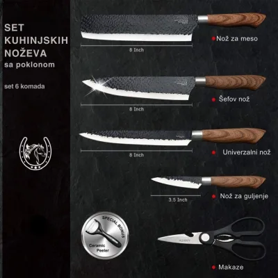 Set kuhinjskih noževa BlackEdge Pro Profesionalni kvalitet, izgled i preciznost u svakom sečenju - Slika 3