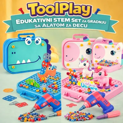 ToolPlay – Edukativni STEM set sa bušilicom i alatom (288 komada)