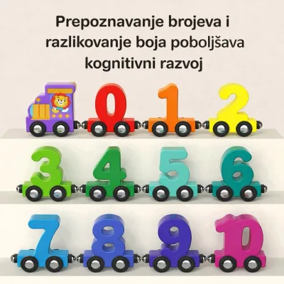 MagniTrain – Edukativni drveni magnetni vozić sa brojevima (0-10) - Slika 2