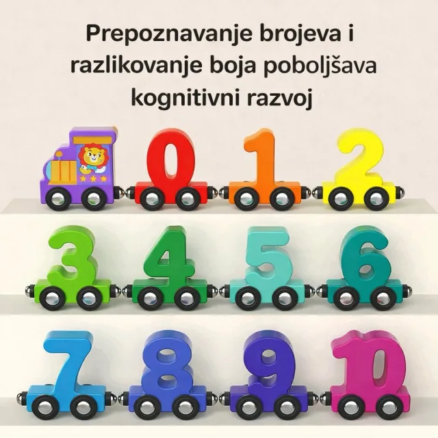 MagniTrain – Edukativni drveni magnetni vozić sa brojevima (0-10) - Slika 2